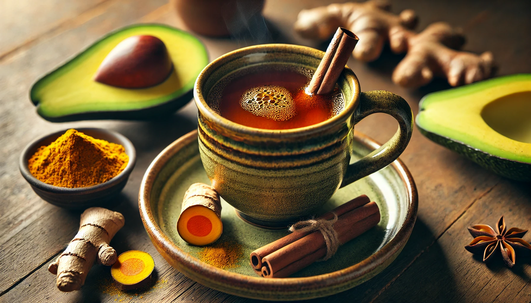 Té de Semilla de Aguacate con Cúrcuma y Canela