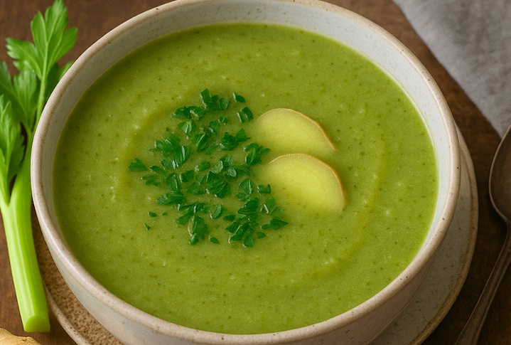 Sopa Detox de Apio y Jengibre para Reiniciar el Organismo